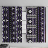 Fiji Masi Tapa Pattern Purple Window Curtain - Polynesian Pride