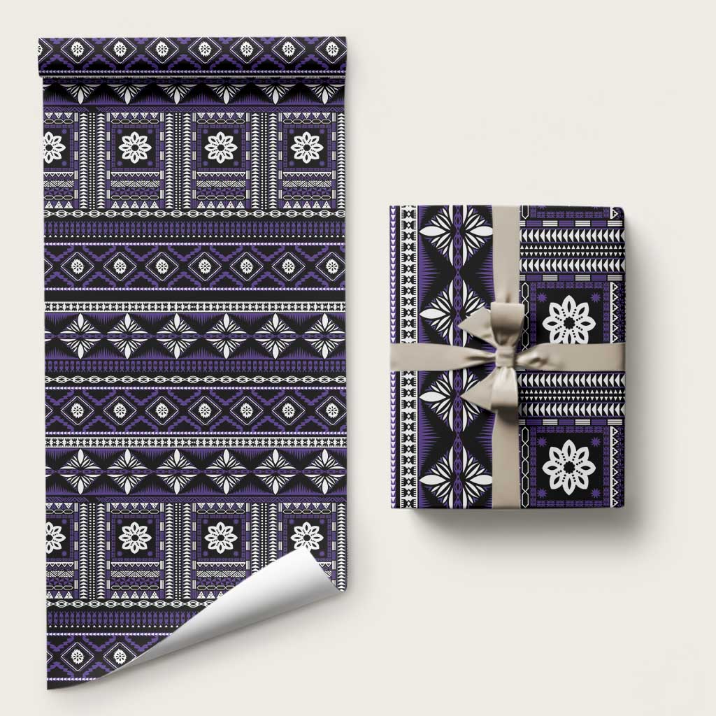 Fiji Masi Tapa Pattern Purple Wrapping Paper - Polynesian Pride