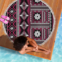 Fiji Masi Tapa Pattern Pink Beach Blanket LT01 - Polynesian Pride
