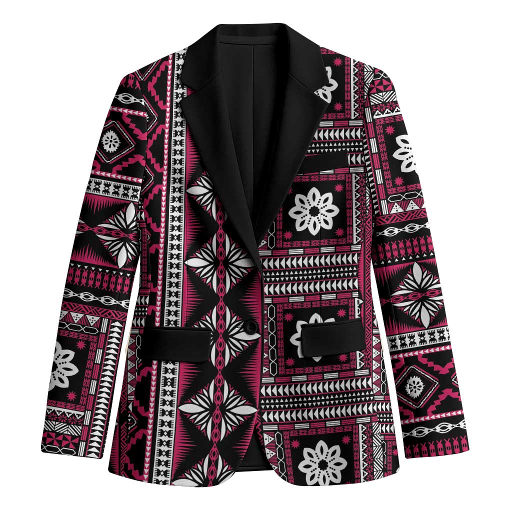 Fiji Masi Tapa Pattern Pink Blazer LT01 Unisex Pink - Polynesian Pride