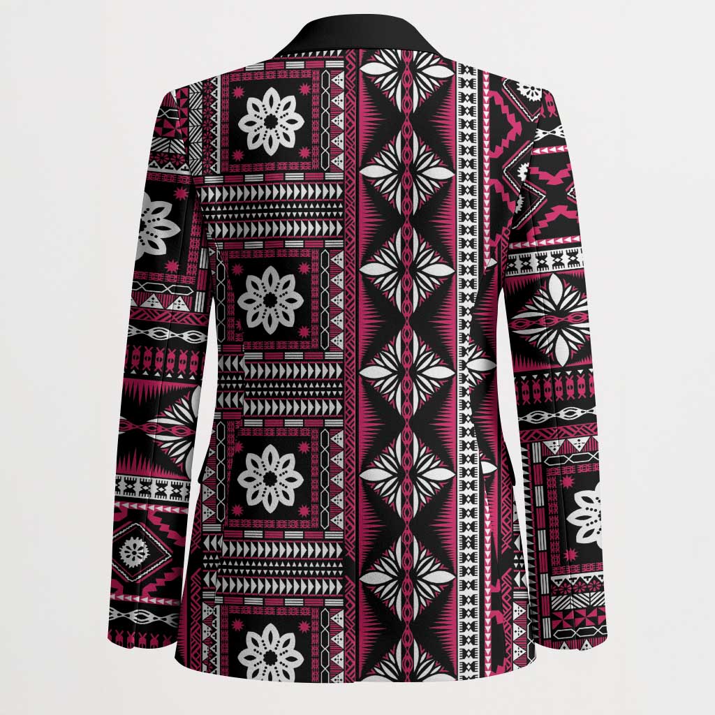 Fiji Masi Tapa Pattern Pink Blazer LT01 - Polynesian Pride