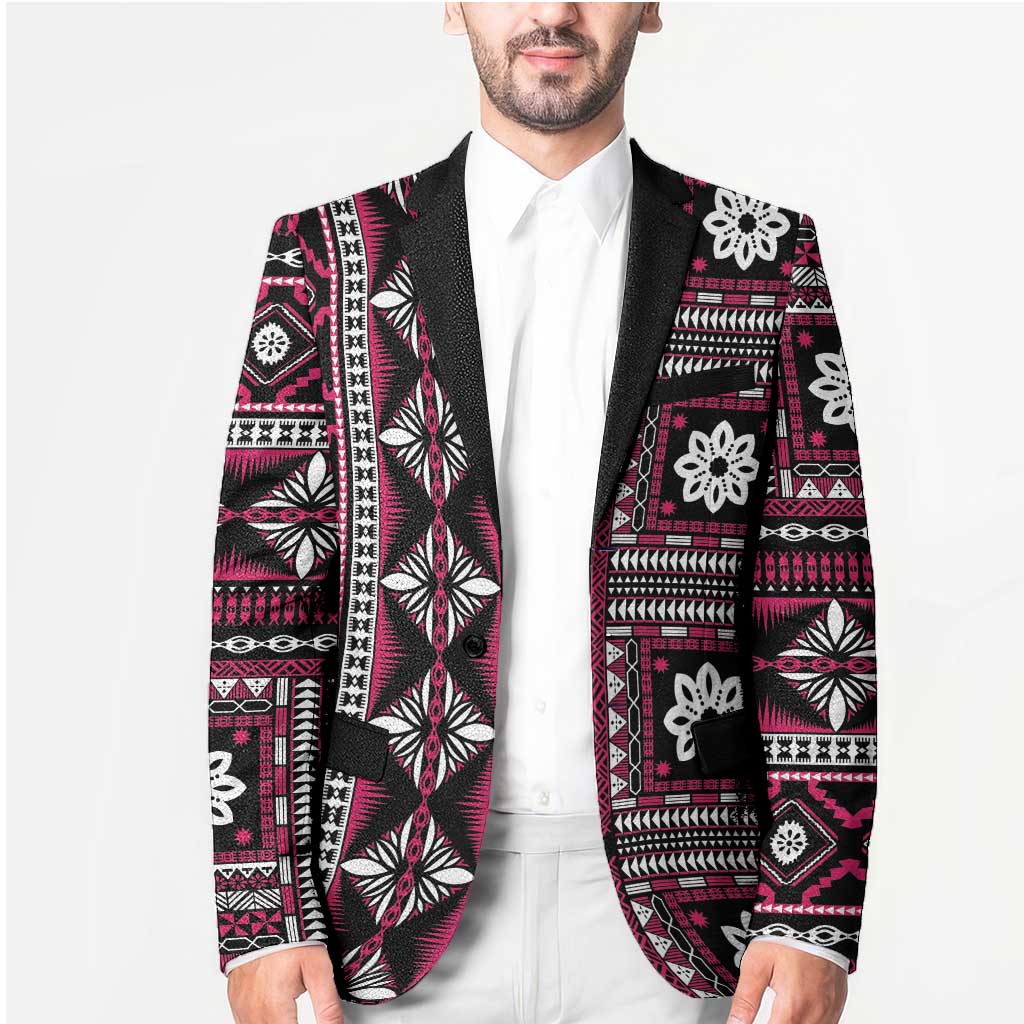 Fiji Masi Tapa Pattern Pink Blazer LT01 - Polynesian Pride