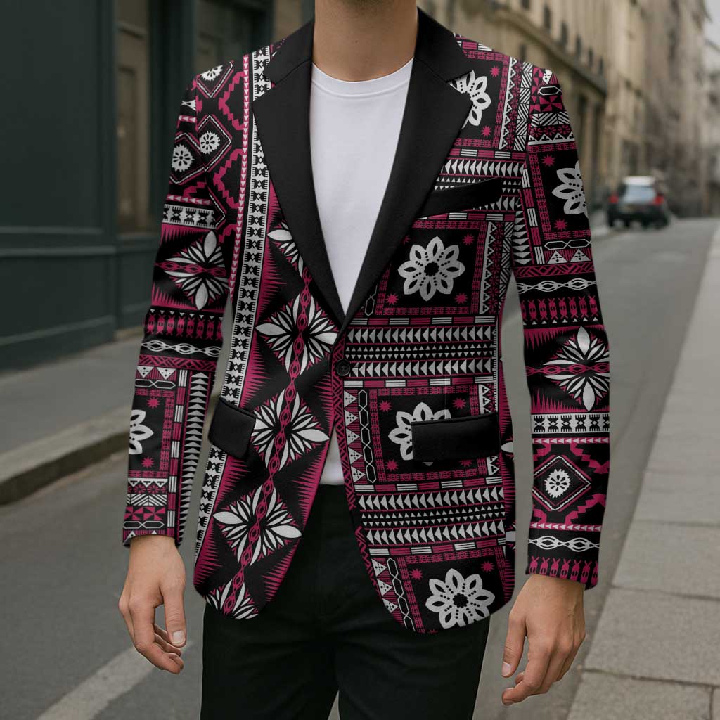 Fiji Masi Tapa Pattern Pink Blazer LT01 - Polynesian Pride