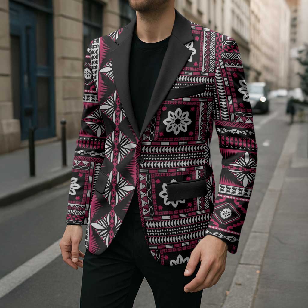 Fiji Masi Tapa Pattern Pink Blazer LT01 - Polynesian Pride