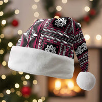 Fiji Masi Tapa Pattern Pink Christmas Santa Hat - Polynesian Pride