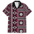 Fiji Masi Tapa Pattern Pink Family Matching Off The Shoulder Long Sleeve Dress and Hawaiian Shirt - Polynesian Pride