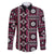 Fiji Masi Tapa Pattern Pink Family Matching Off The Shoulder Long Sleeve Dress and Hawaiian Shirt - Polynesian Pride
