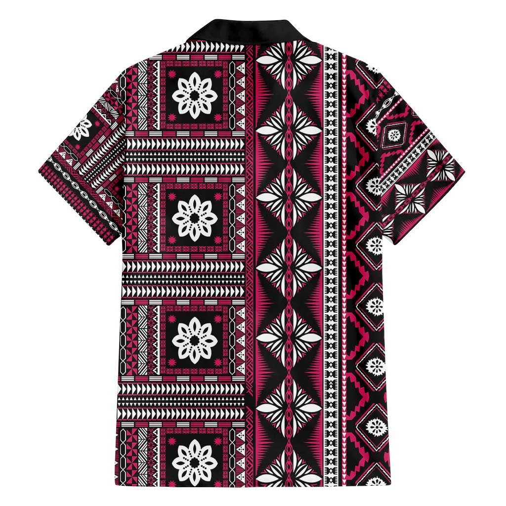 Fiji Masi Tapa Pattern Pink Family Matching Summer Maxi Dress and Hawaiian Shirt - Polynesian Pride