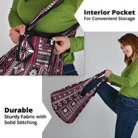 Fiji Masi Tapa Pattern Pink Grocery Bag - Polynesian Pride