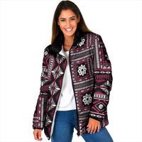 Fiji Masi Tapa Pattern Pink Padded Jacket - Polynesian Pride