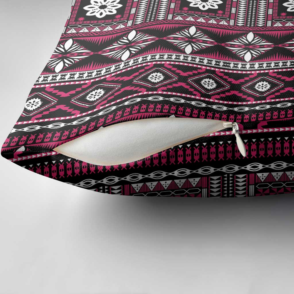 Fiji Masi Tapa Pattern Pink Pillow Cover LT01 - Polynesian Pride