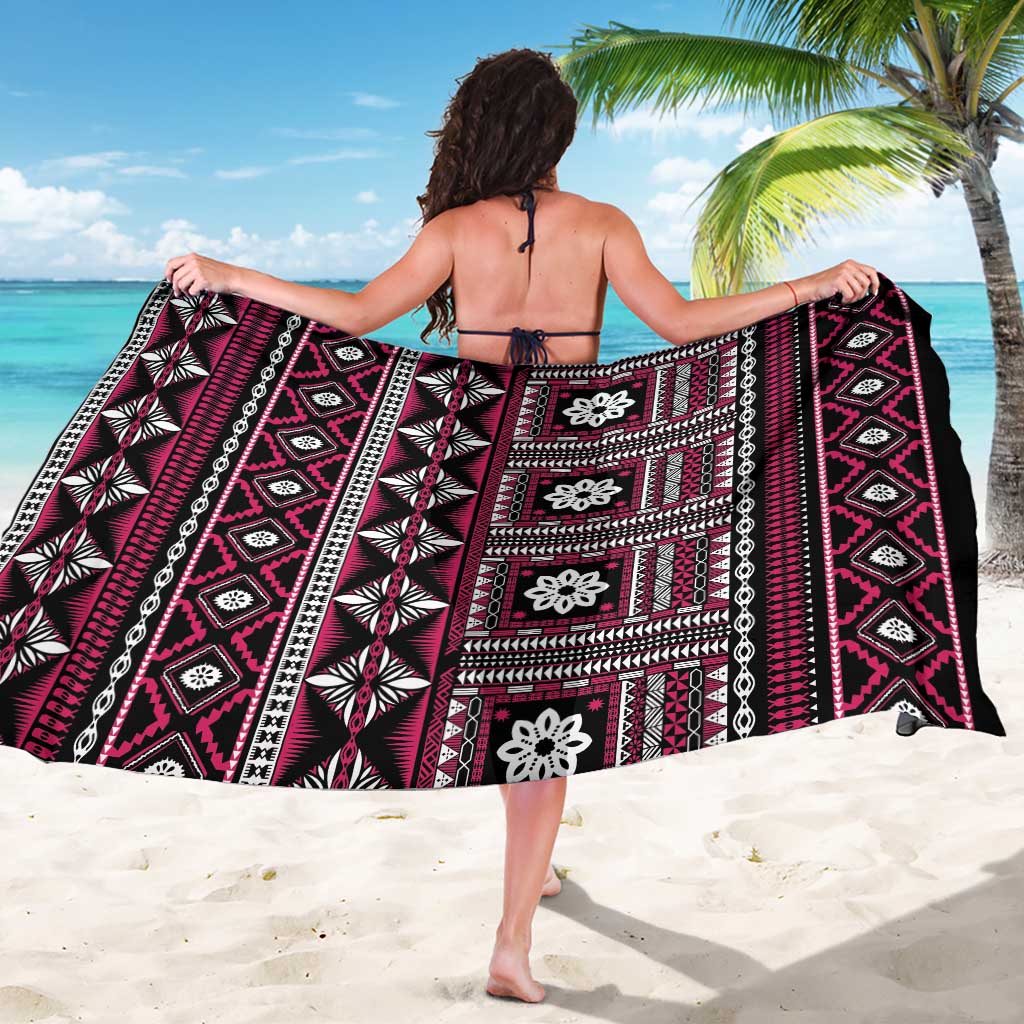 Fiji Masi Tapa Pattern Pink Sarong LT01 - Polynesian Pride
