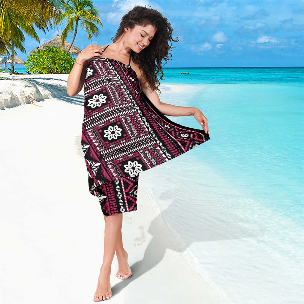 Fiji Masi Tapa Pattern Pink Sarong LT01 - Polynesian Pride