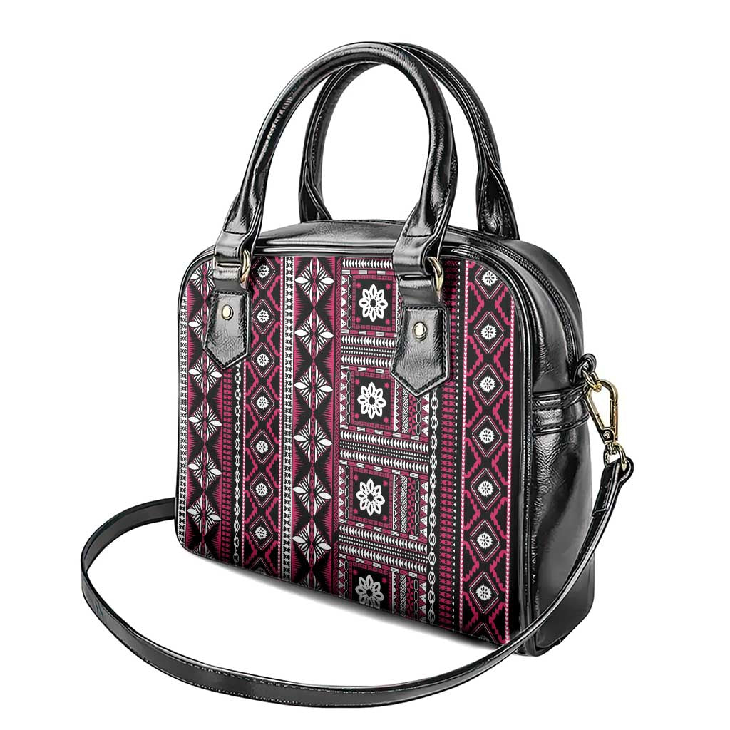 Fiji Masi Tapa Pattern Pink Shoulder Handbag LT01 - Polynesian Pride