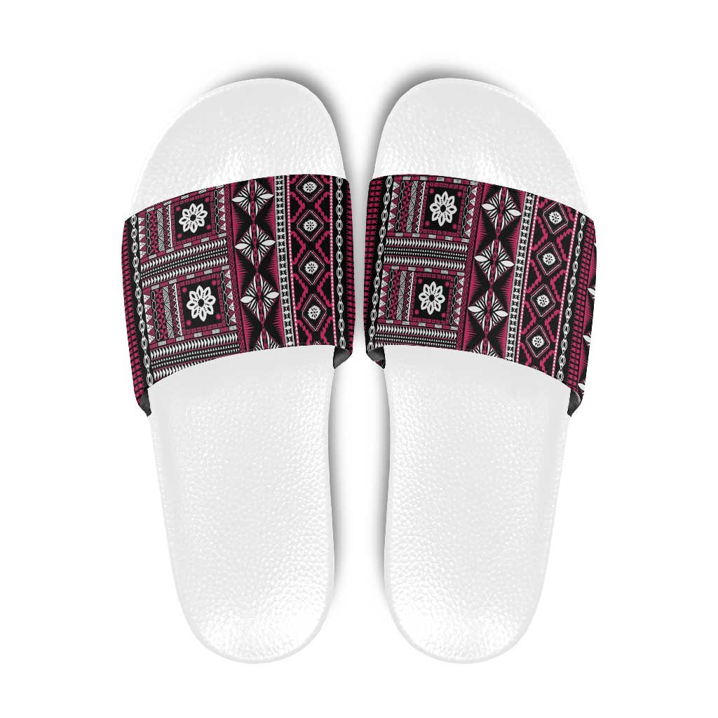 Fiji Masi Tapa Pattern Pink Slide Sandals LT01 Pink - Polynesian Pride