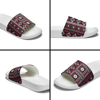 Fiji Masi Tapa Pattern Pink Slide Sandals LT01 - Polynesian Pride