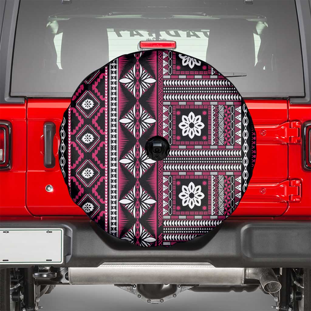 Fiji Masi Tapa Pattern Pink Spare Tire Cover LT01 - Polynesian Pride