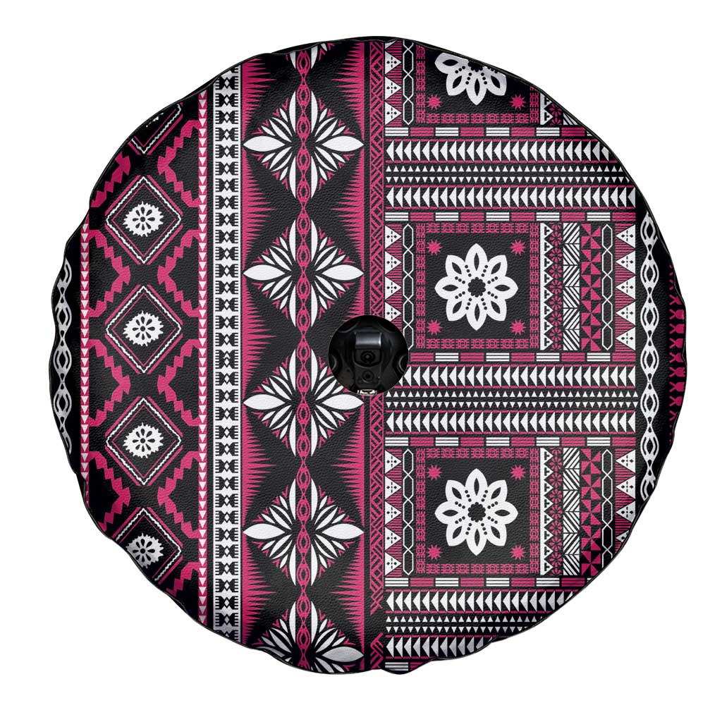 Fiji Masi Tapa Pattern Pink Spare Tire Cover LT01 - Polynesian Pride