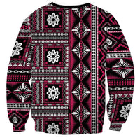 Fiji Masi Tapa Pattern Pink Sweatshirt - Polynesian Pride