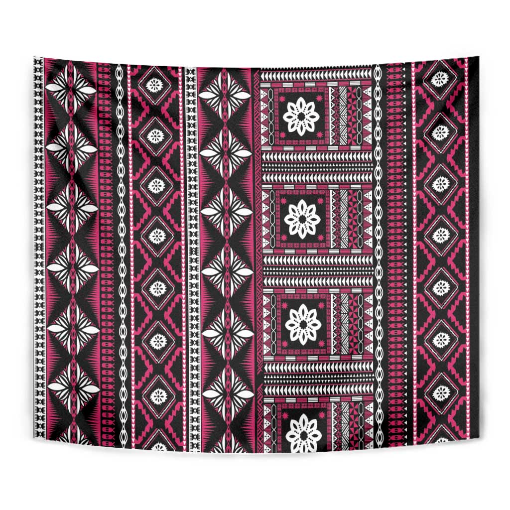 Fiji Masi Tapa Pattern Pink Tapestry LT01 - Polynesian Pride