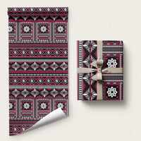 Fiji Masi Tapa Pattern Pink Wrapping Paper - Polynesian Pride