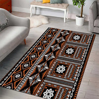 Fiji Masi Tapa Pattern Orange Area Rug LT01 - Polynesian Pride