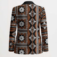 Fiji Masi Tapa Pattern Orange Blazer LT01 - Polynesian Pride