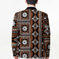 Fiji Masi Tapa Pattern Orange Blazer LT01 - Polynesian Pride