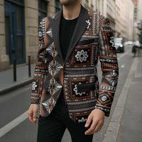 Fiji Masi Tapa Pattern Orange Blazer LT01 - Polynesian Pride