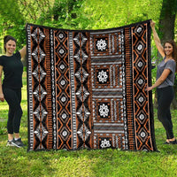 Fiji Masi Tapa Pattern Orange Quilt - Polynesian Pride