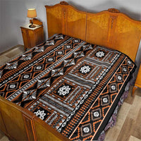Fiji Masi Tapa Pattern Orange Quilt - Polynesian Pride