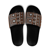 Fiji Masi Tapa Pattern Orange Slide Sandals LT01 Orange - Polynesian Pride