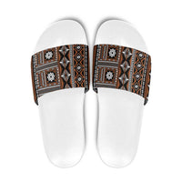 Fiji Masi Tapa Pattern Orange Slide Sandals LT01 Orange - Polynesian Pride