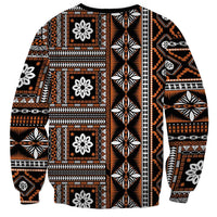 Fiji Masi Tapa Pattern Orange Sweatshirt - Polynesian Pride
