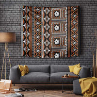 Fiji Masi Tapa Pattern Orange Tapestry LT01 Orange - Polynesian Pride