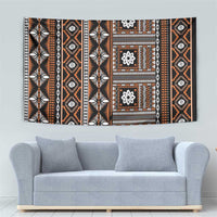 Fiji Masi Tapa Pattern Orange Tapestry LT01 - Polynesian Pride