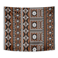 Fiji Masi Tapa Pattern Orange Tapestry LT01 - Polynesian Pride