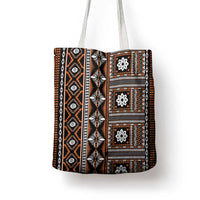 Fiji Masi Tapa Pattern Orange Tote Bag - Polynesian Pride
