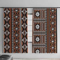 Fiji Masi Tapa Pattern Orange Window Curtain - Polynesian Pride