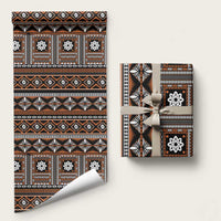 Fiji Masi Tapa Pattern Orange Wrapping Paper - Polynesian Pride