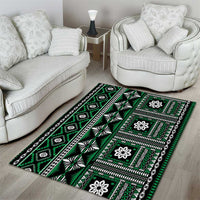 Fiji Masi Tapa Pattern Green Area Rug LT01 - Polynesian Pride