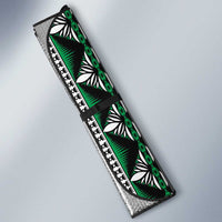 Fiji Masi Tapa Pattern Green Auto Sun Shade - Polynesian Pride