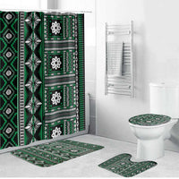 Fiji Masi Tapa Pattern Green Bathroom Set - Polynesian Pride