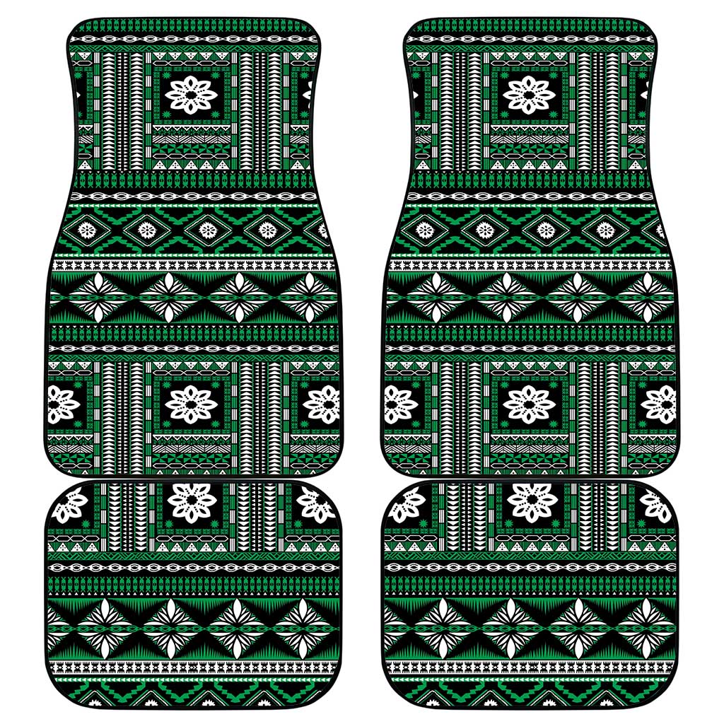 Fiji Masi Tapa Pattern Green Car Mats LT01 - Polynesian Pride