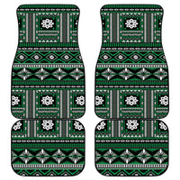 Fiji Masi Tapa Pattern Green Car Mats LT01 - Polynesian Pride