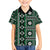 Fiji Masi Tapa Pattern Green Family Matching Off The Shoulder Long Sleeve Dress and Hawaiian Shirt - Polynesian Pride