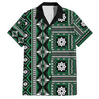 Fiji Masi Tapa Pattern Green Family Matching Puletasi and Hawaiian Shirt - Polynesian Pride