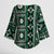 Fiji Masi Tapa Pattern Green Kimono Sleeve Blouse - Polynesian Pride
