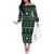 Fiji Masi Tapa Pattern Green Off The Shoulder Long Sleeve Dress - Polynesian Pride