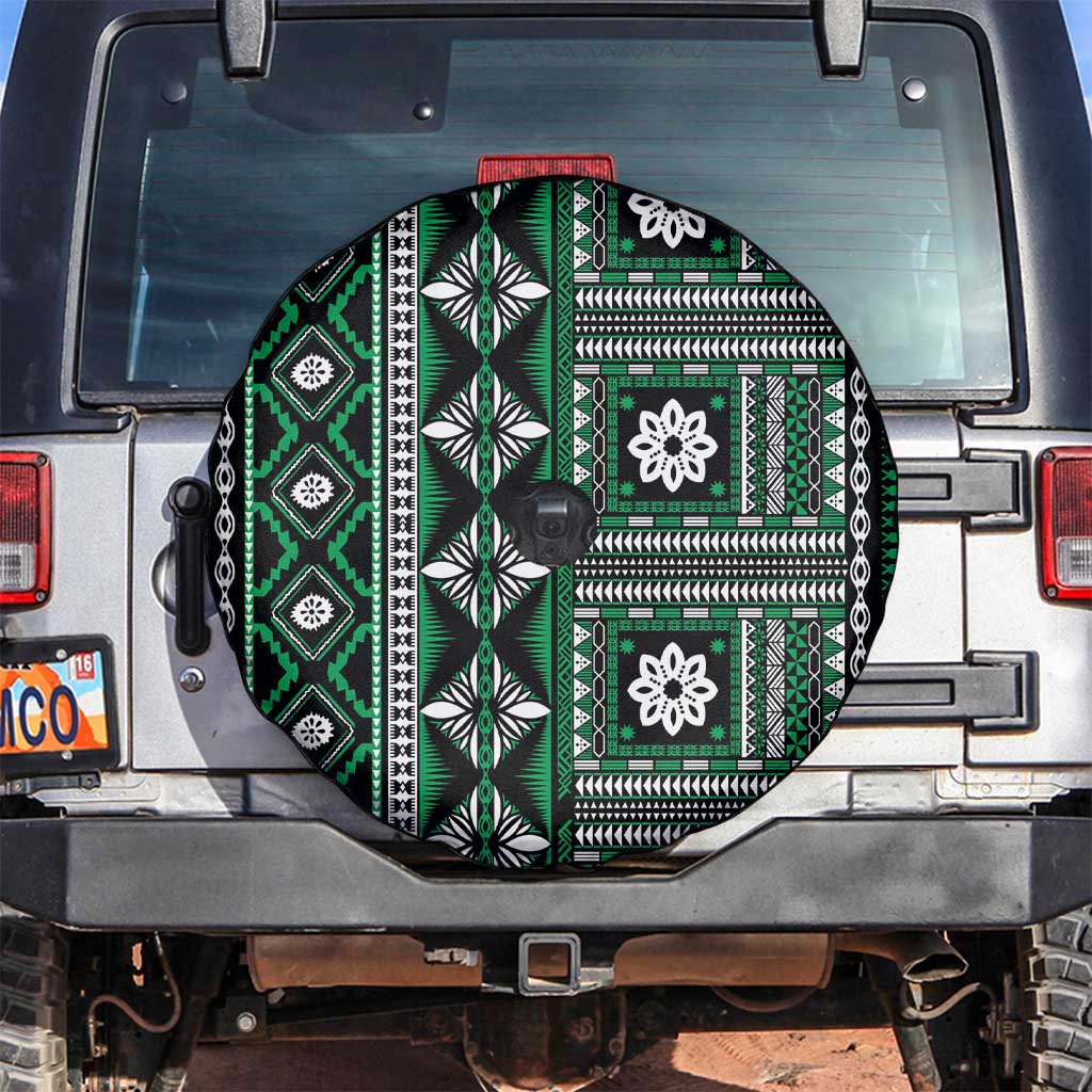 Fiji Masi Tapa Pattern Green Spare Tire Cover LT01 Green - Polynesian Pride